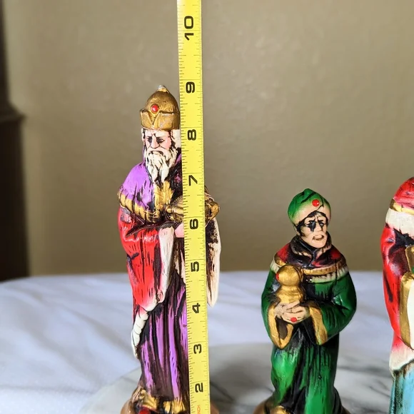 RARE Vintage Japan Paper-mache Wiseman Set Of 3 Nativity Christmas
